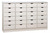 Skuffereol med 24 store skuffer og laminat topplade
