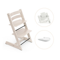 Tripp Trapp Højstol Inkl. Babyset og Tray, Whitewash/White