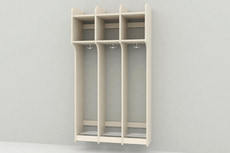 Skolegarderobe u/ bænk 3 sekt.