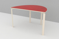 Bord linoleum 800 x 1200 mm halvbue H: 72 cm