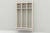 Garderobe Lux m/ bænk 3 sekt.
