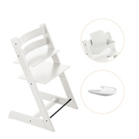 Tripp Trapp Højstol Inkl. Babyset og Tray, White/White