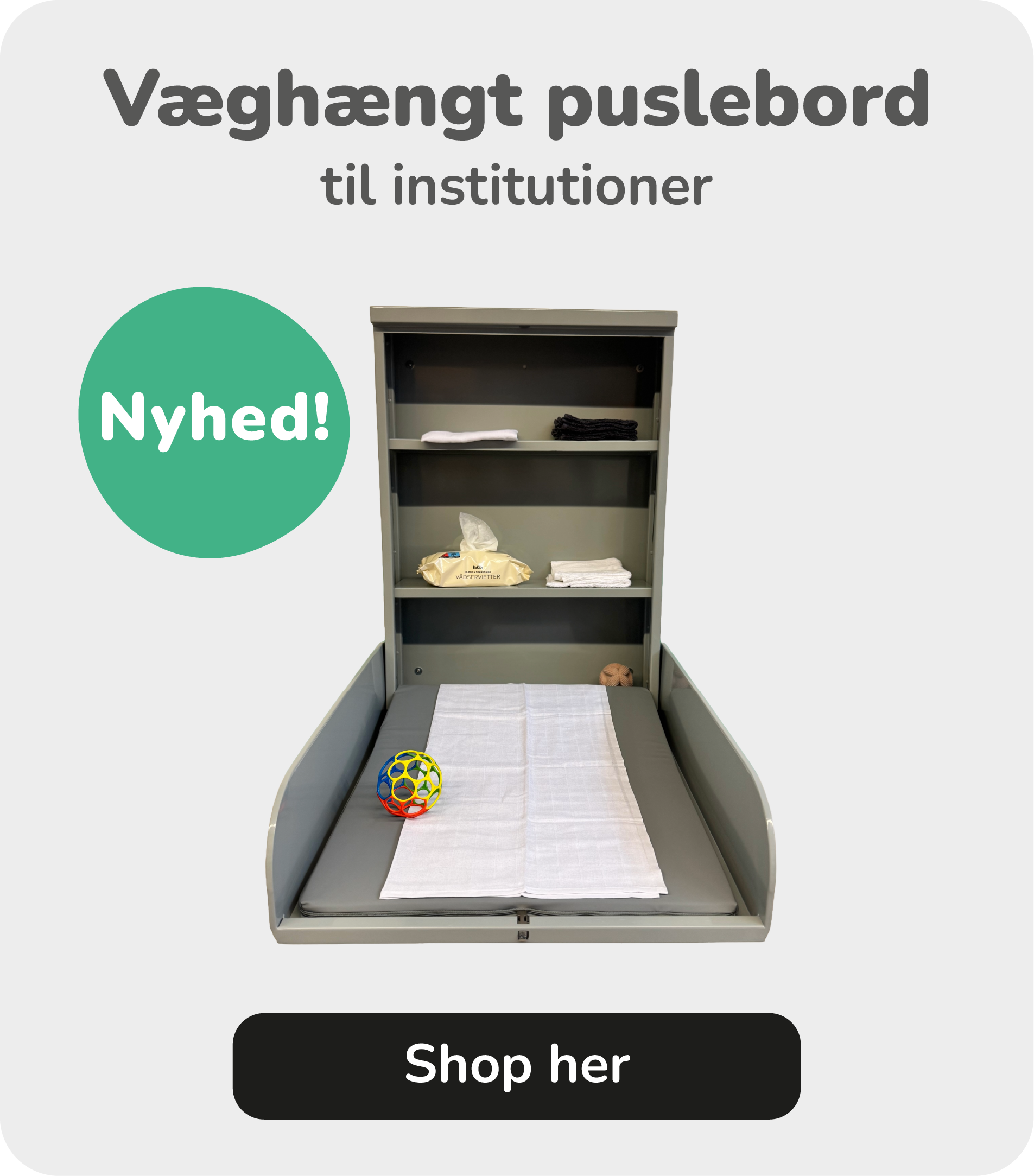Væghængt puslebord